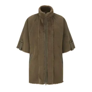 Alan Paine Surrey Ladies Faux Fur Cape - Hazelnut