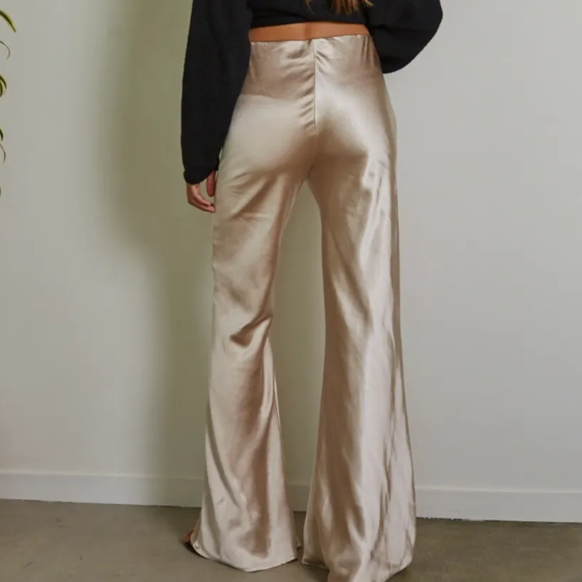 All Glammed Up Satin High Rise Pants