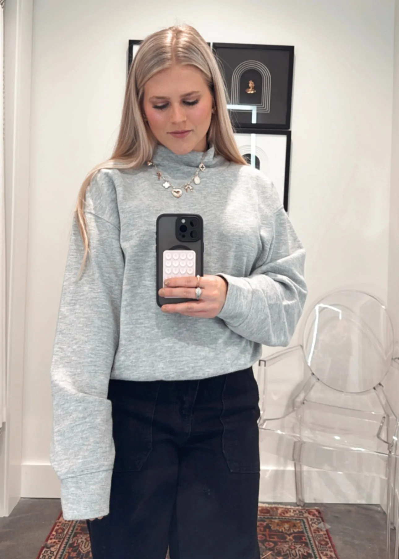 Allyson Mock Neck Sweater Top