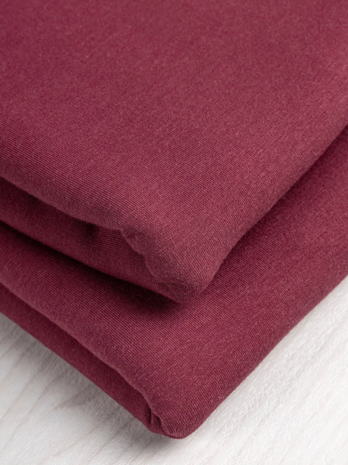 Bamboo Cotton Stretch Fleece - Scarlet - Swatch