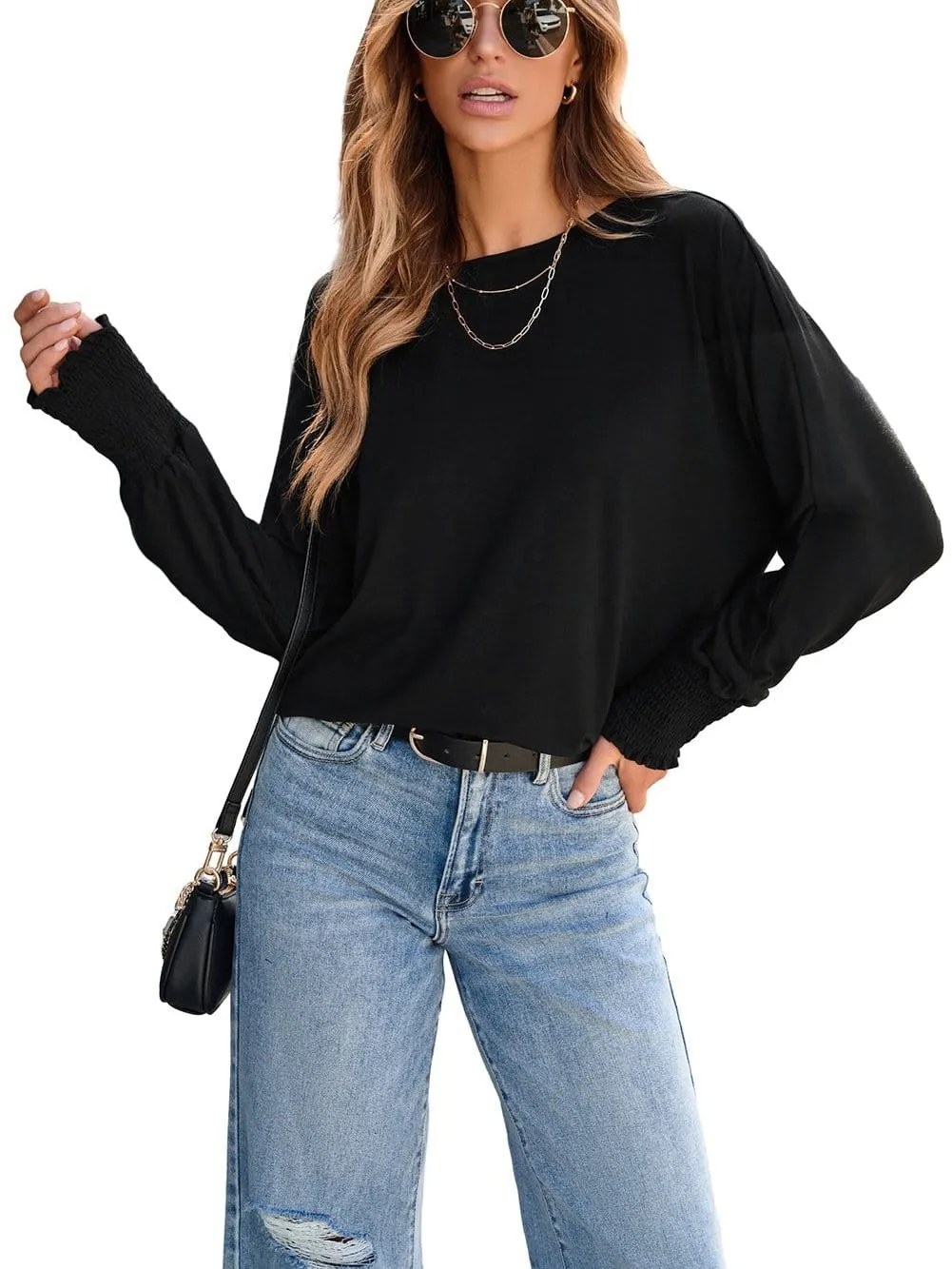 Black Long Sleeve T-Shirt for Women