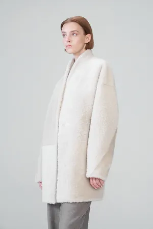 Celya - Cream Shearling Coat