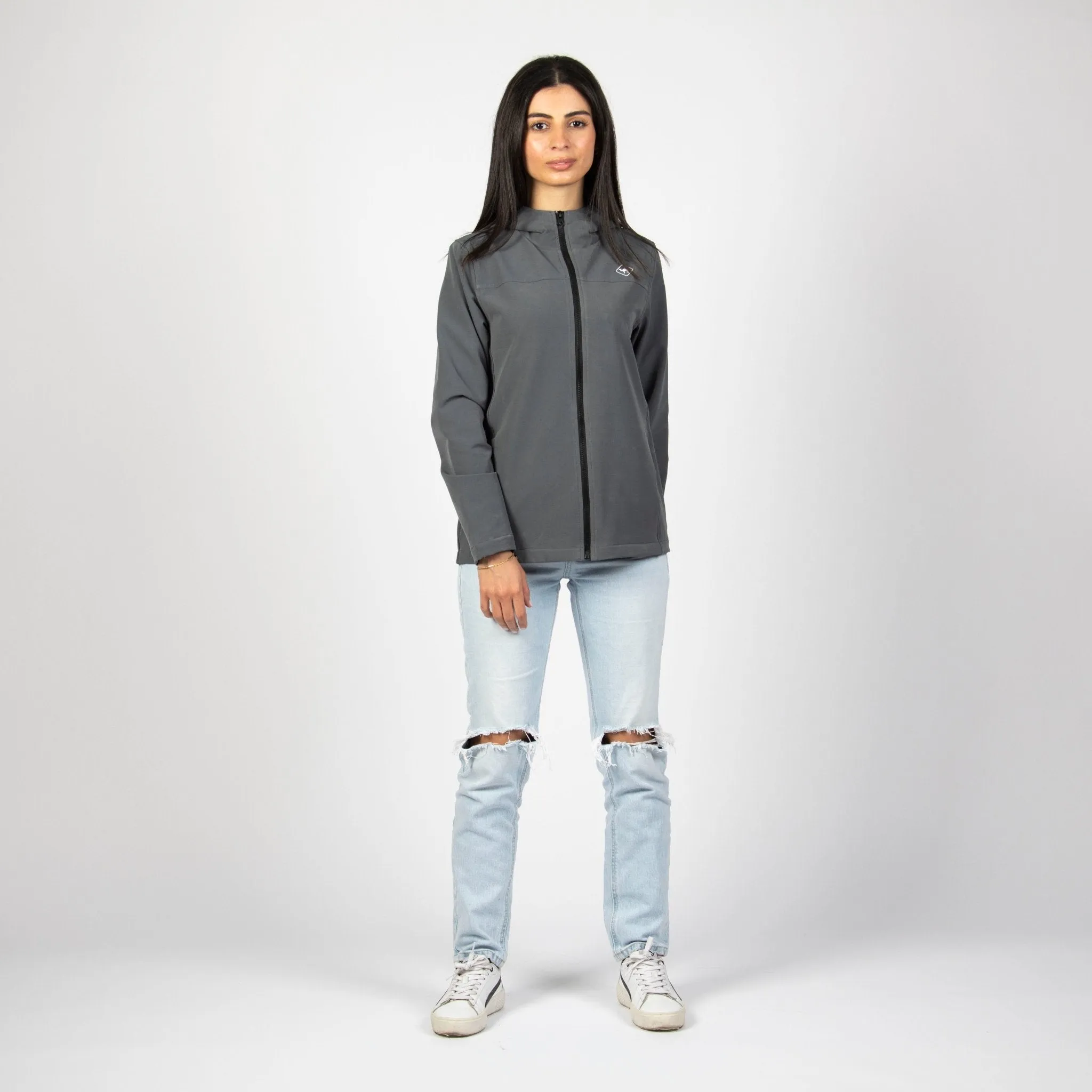 CHARCOAL | Women Hooded Winterproof Jacket