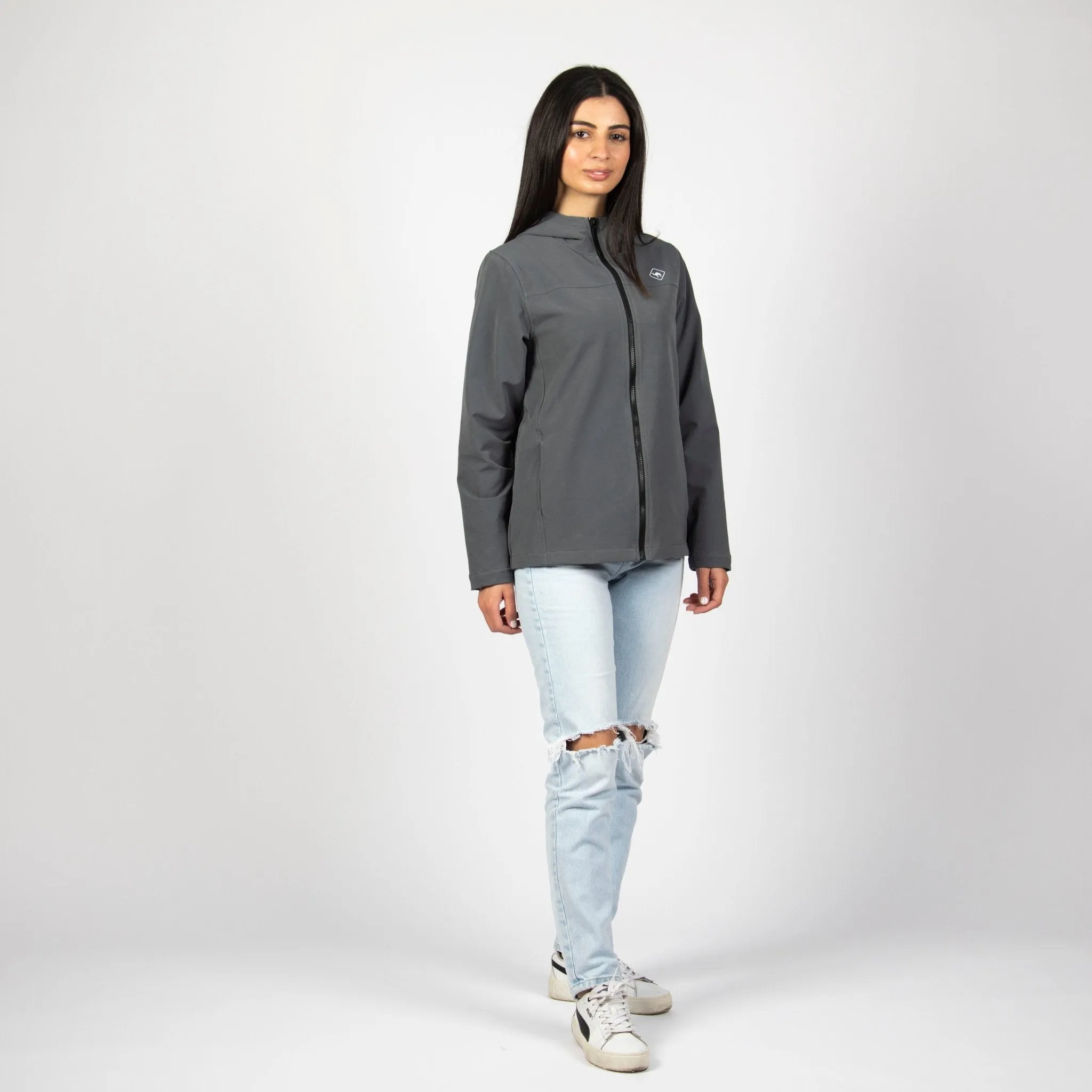 CHARCOAL | Women Hooded Winterproof Jacket