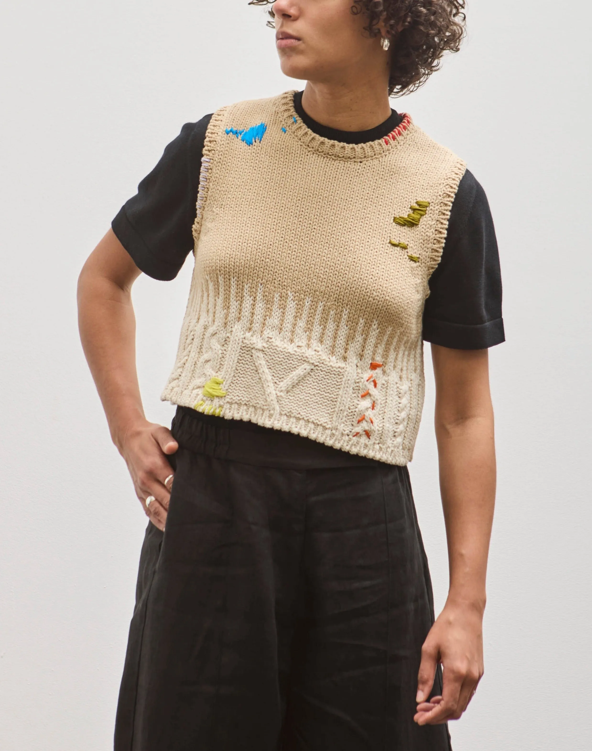 Cordera Embroidered Vest, Embroidered Top