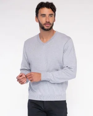 Cotton Cashmere Classic V-Neck Sweater (Choice of Colors) by Alashan Cashmere