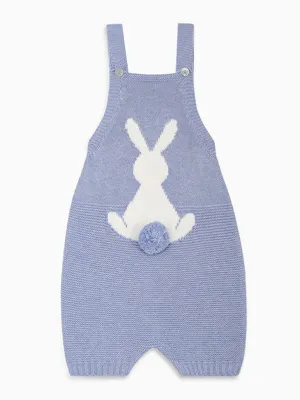 Cotton knit rabbit dungarees