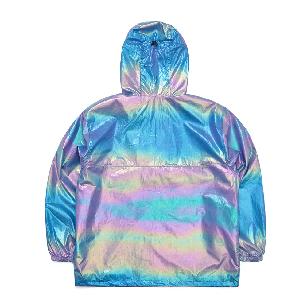 COZY HOODED ANORAK JACKET HOLOGRAM BLUE