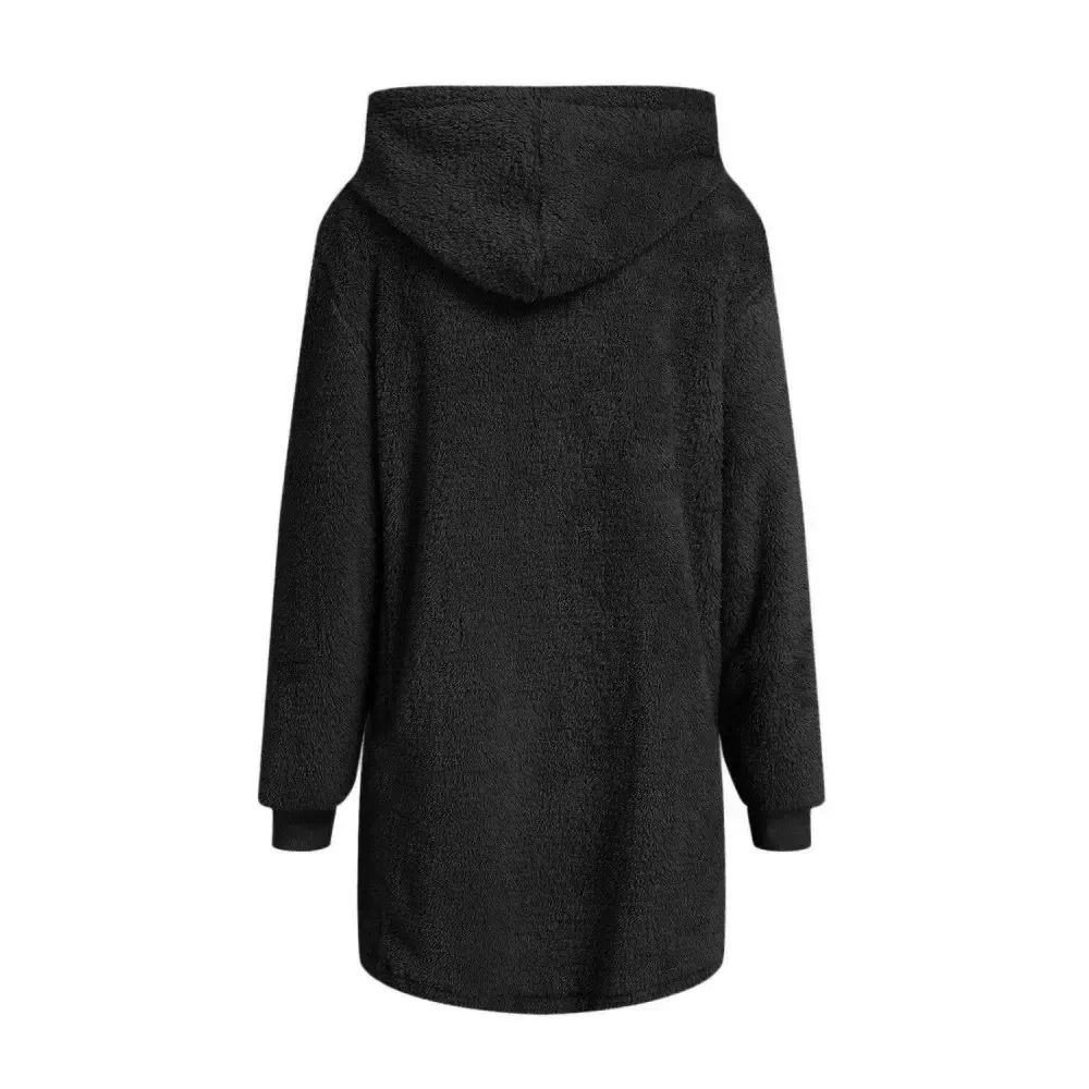 Cozy Long Sleeve Hooded Jacket Elevates Luxury Fashion for Women