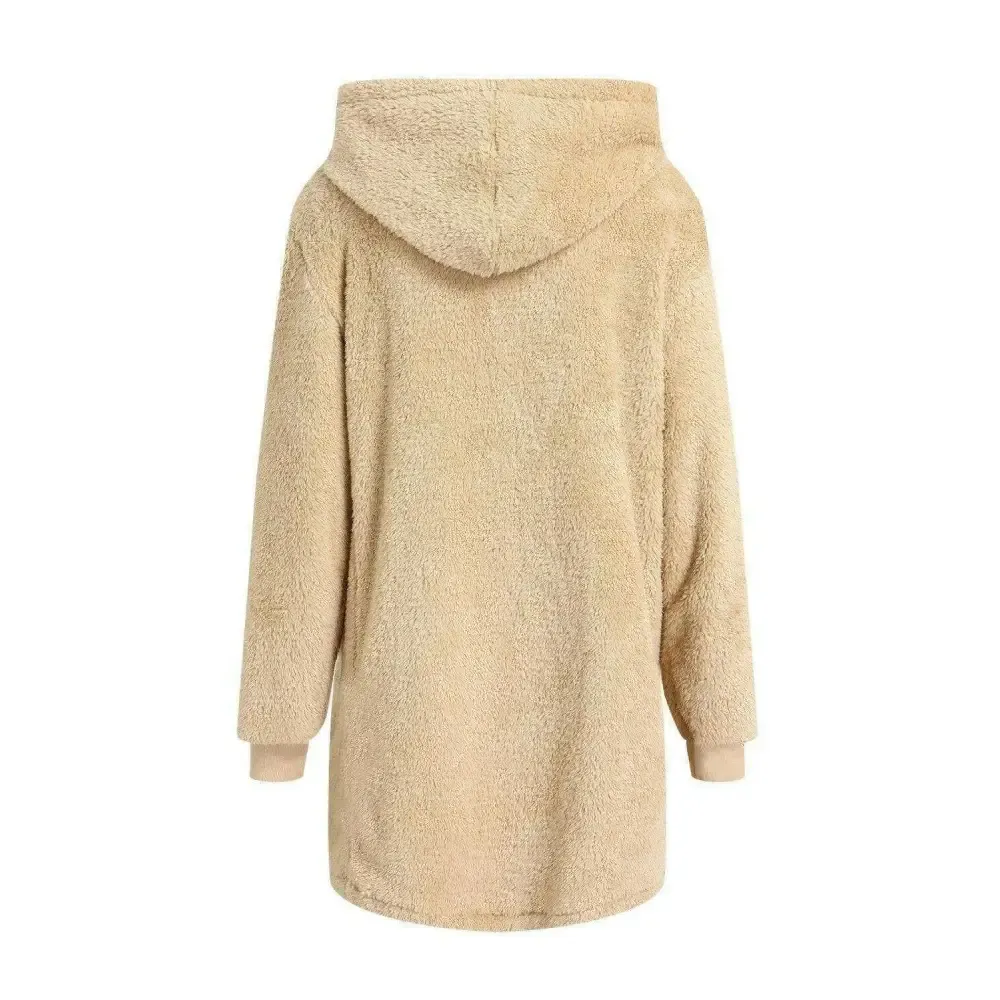 Cozy Long Sleeve Hooded Jacket Elevates Luxury Fashion for Women