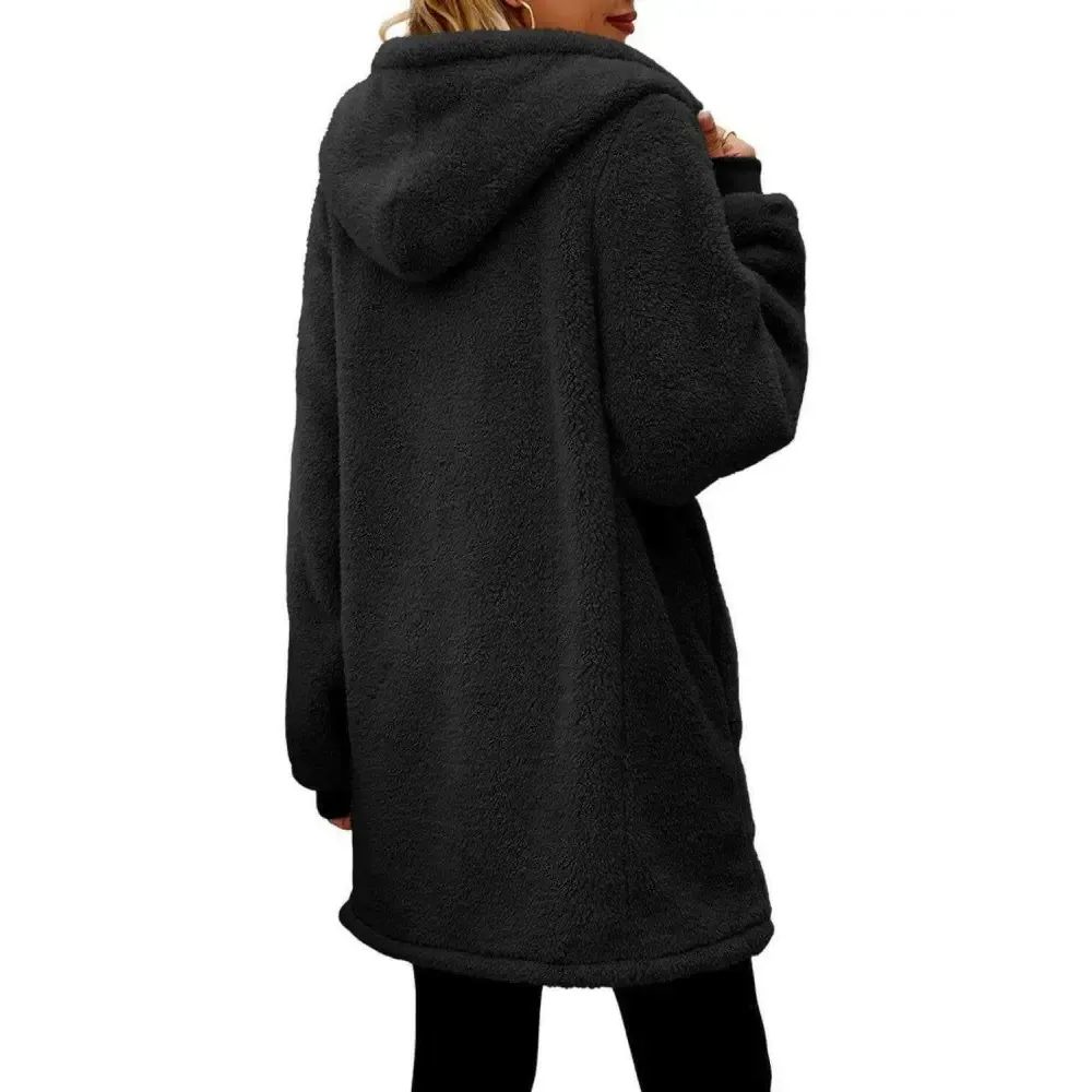 Cozy Long Sleeve Hooded Jacket Elevates Luxury Fashion for Women