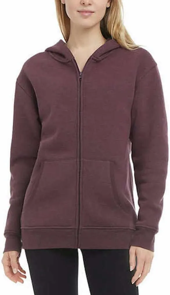 Danskin Women's Ultra Cozy Fleece Full Zip Hooded Jacket