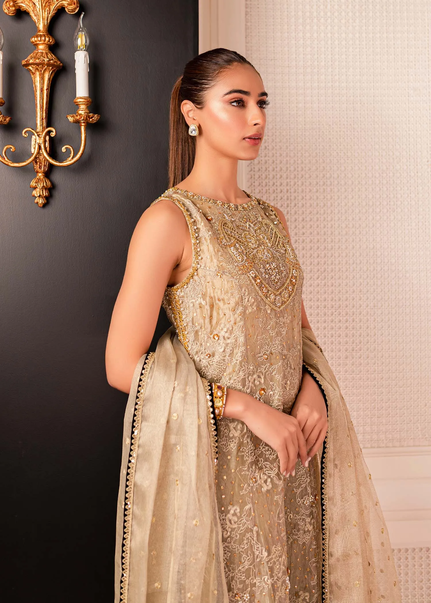 Embellished Kameez Trousers Pakistani Wedding Dress