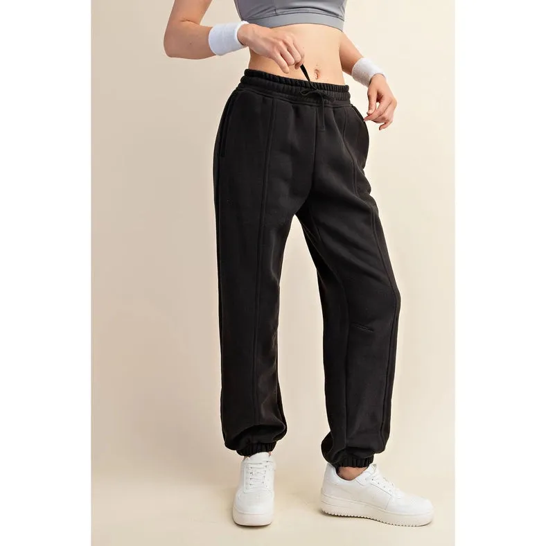 French Terry Fleece Jogger Sweatpant Black