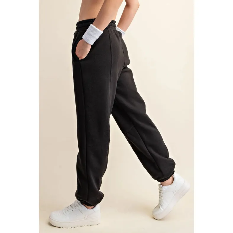 French Terry Fleece Jogger Sweatpant Black