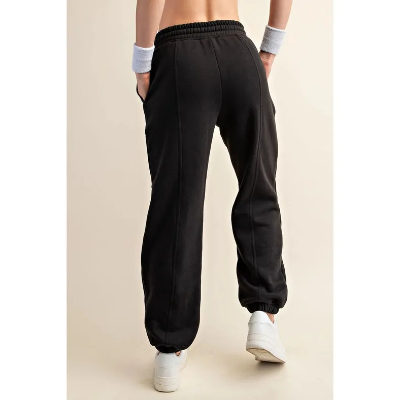 French Terry Fleece Jogger Sweatpant Black