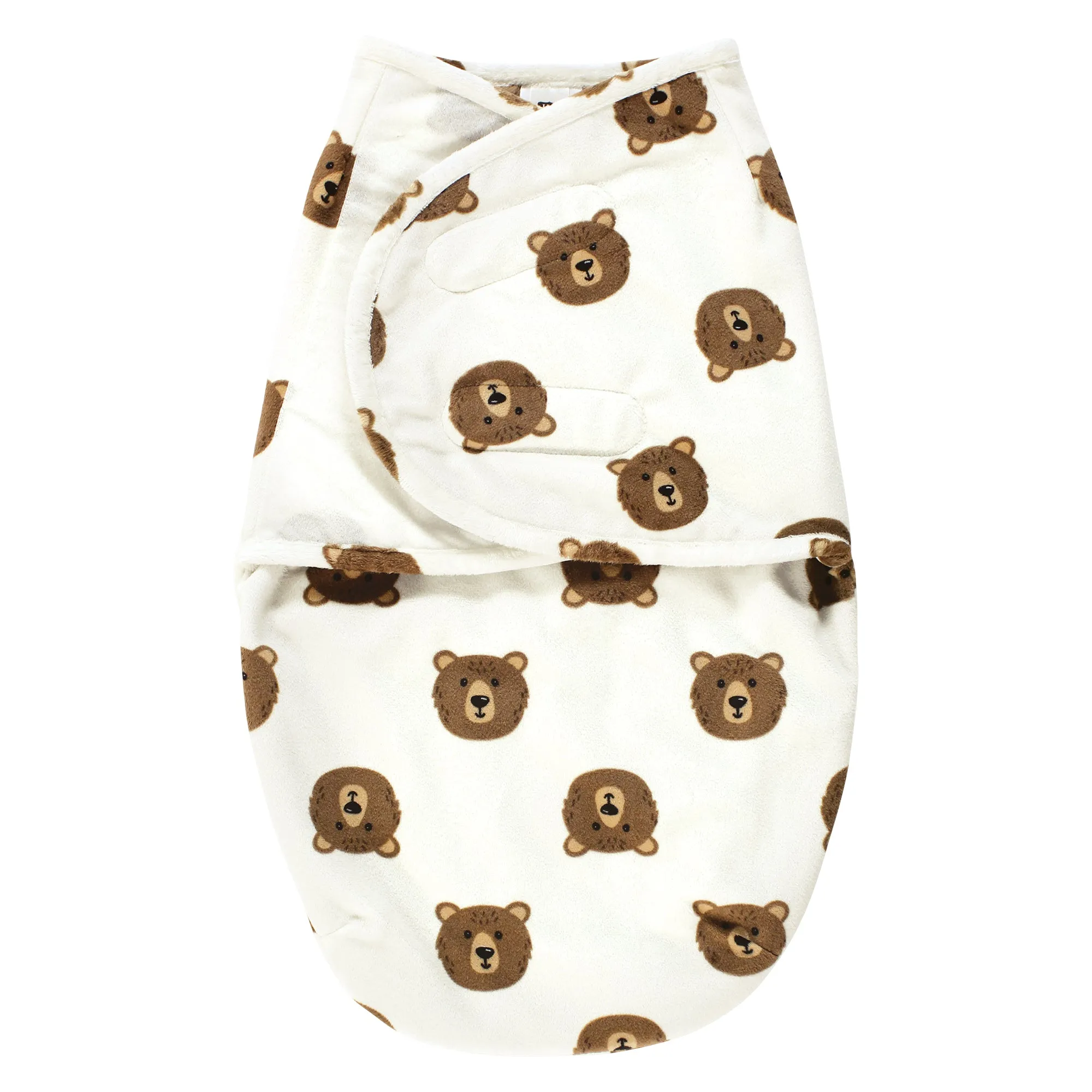 Hudson Baby Plush Faux Fur Swaddle Wrap, Brown Bear