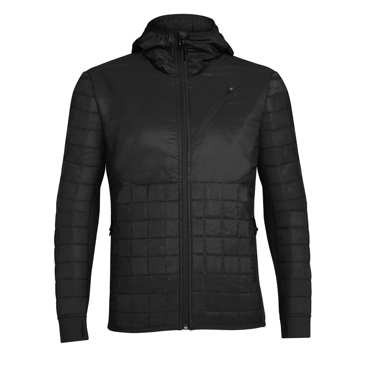 Icebreaker Men's Black MerinoLOFT Helix Long Sleeve Zip Hood