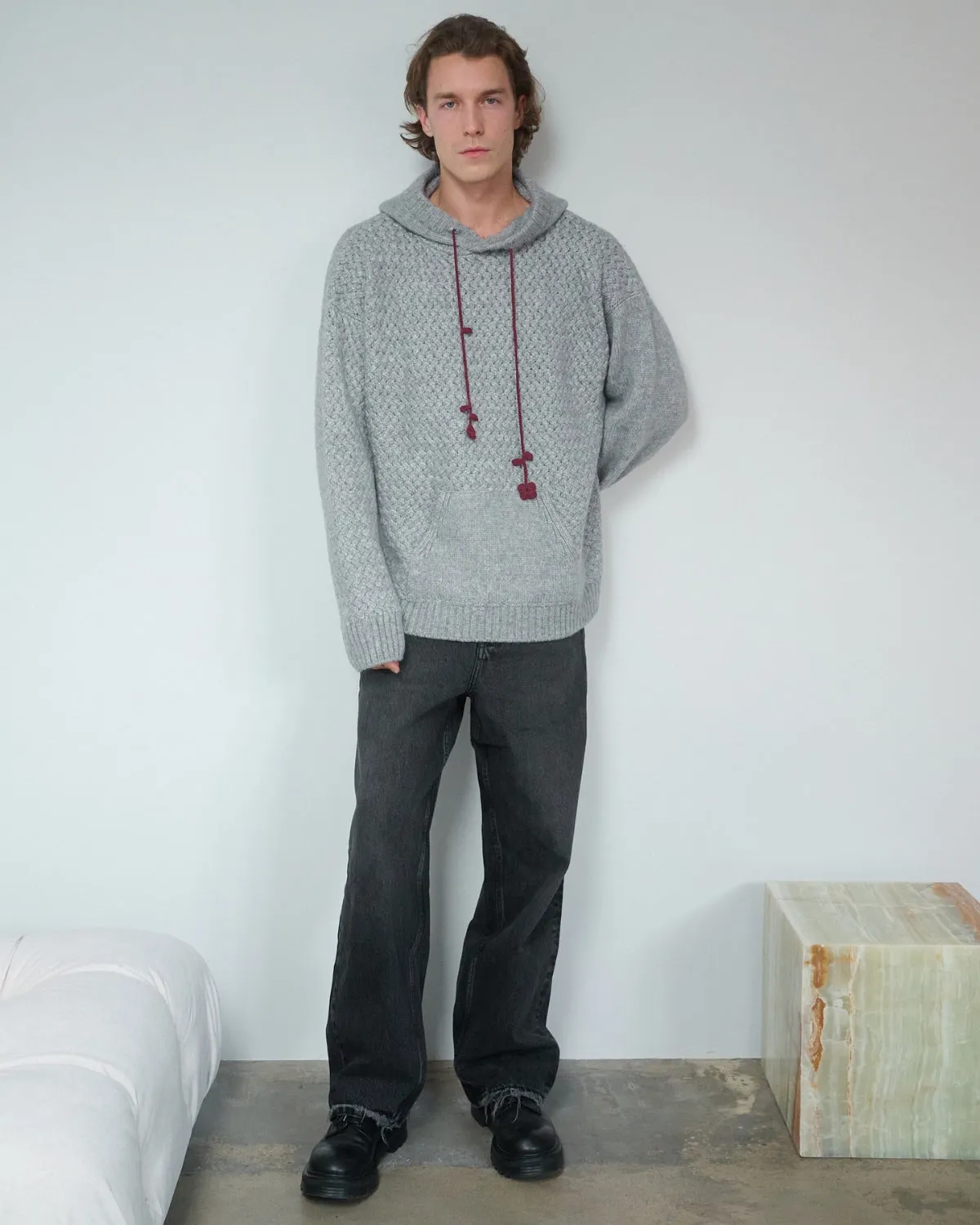 Žilvinas: Fog Grey Merino Wool Hoodie