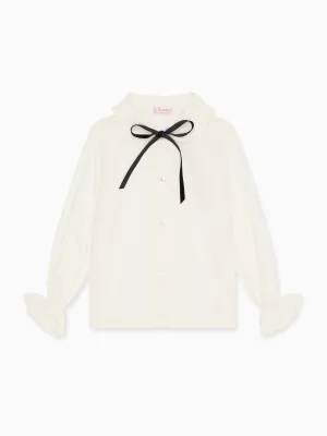 Ivory Betty Long Sleeve Girl Shirt