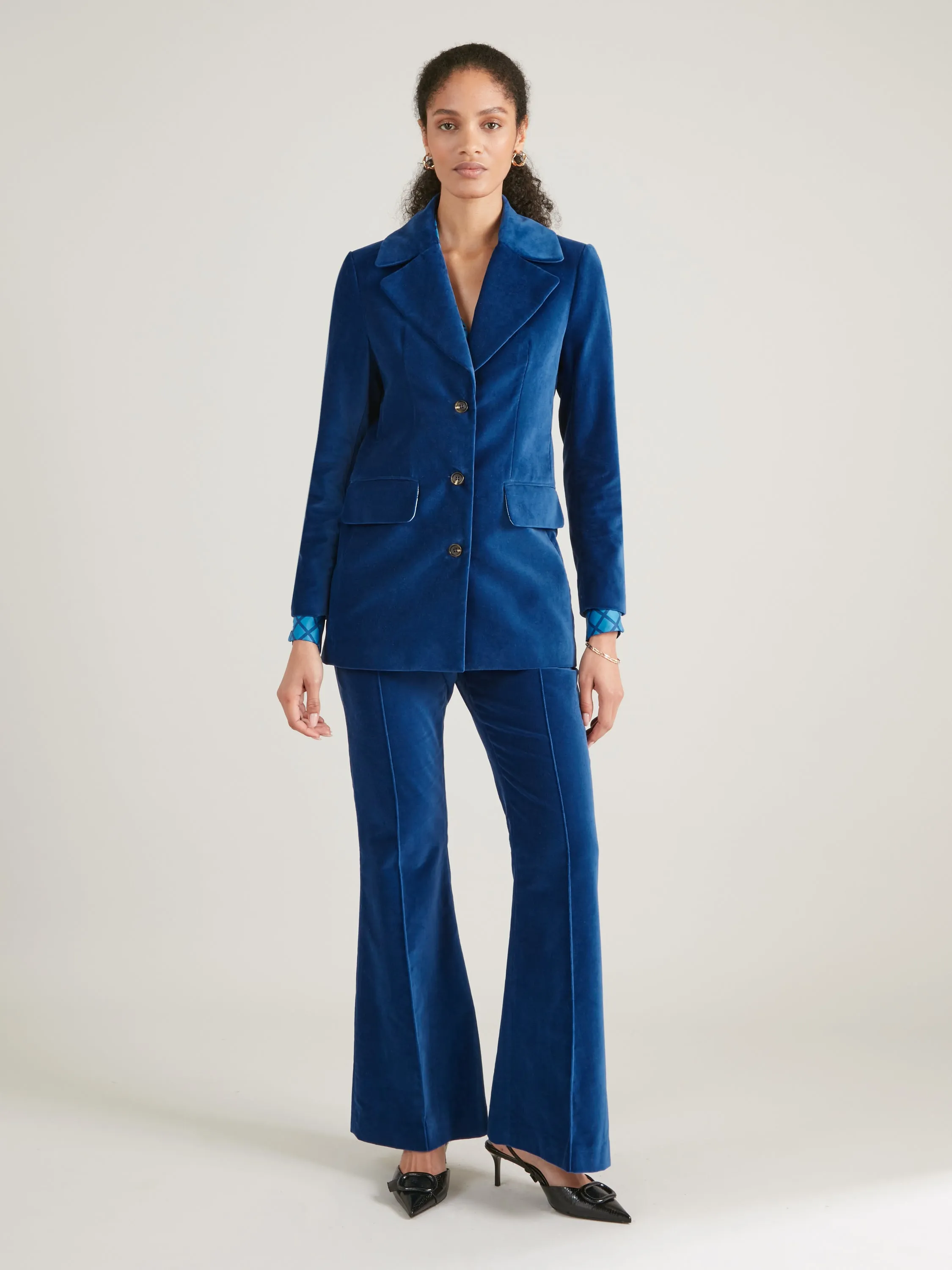 Kelly Midnight Blue Velvet trousers