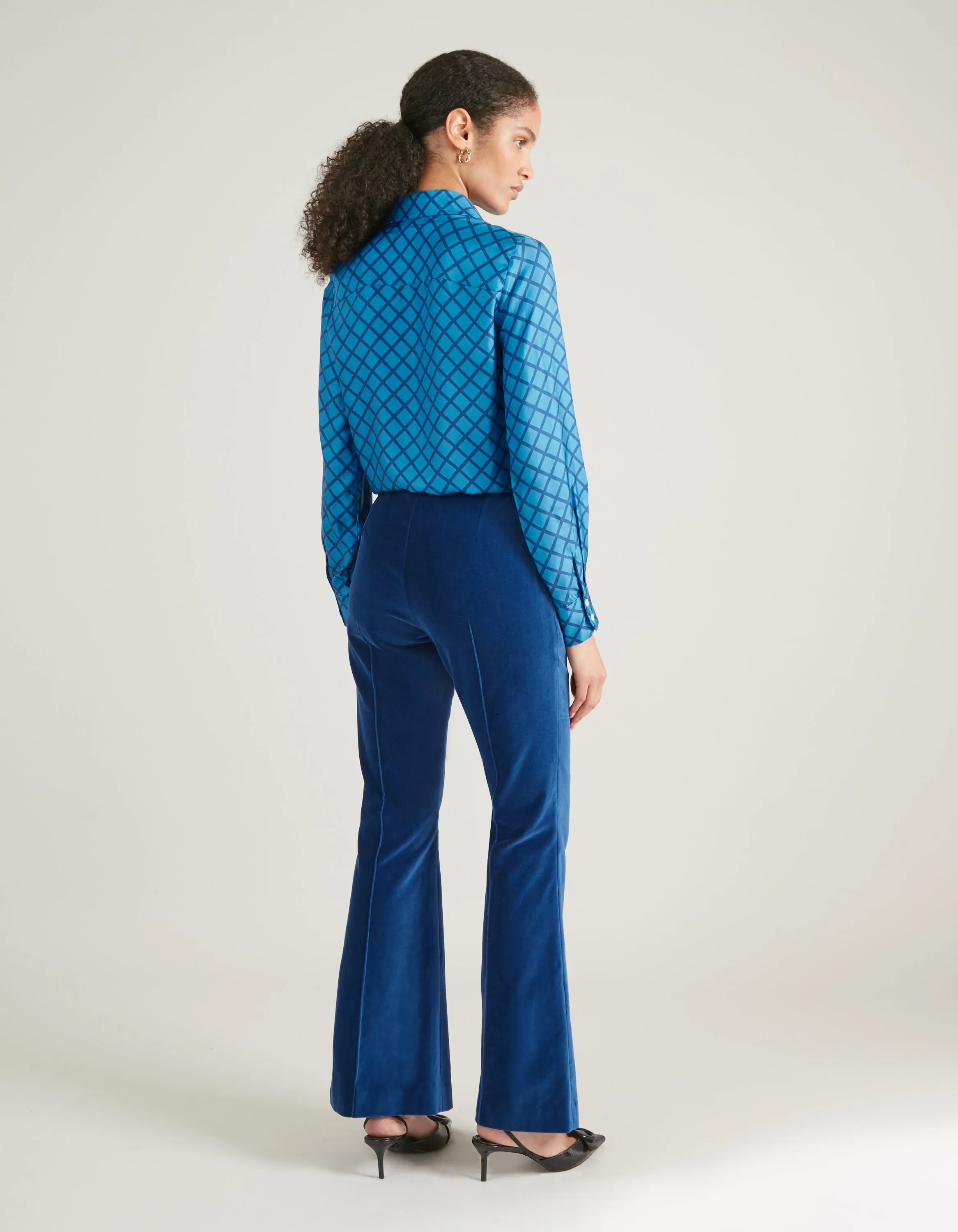 Kelly Midnight Blue Velvet trousers