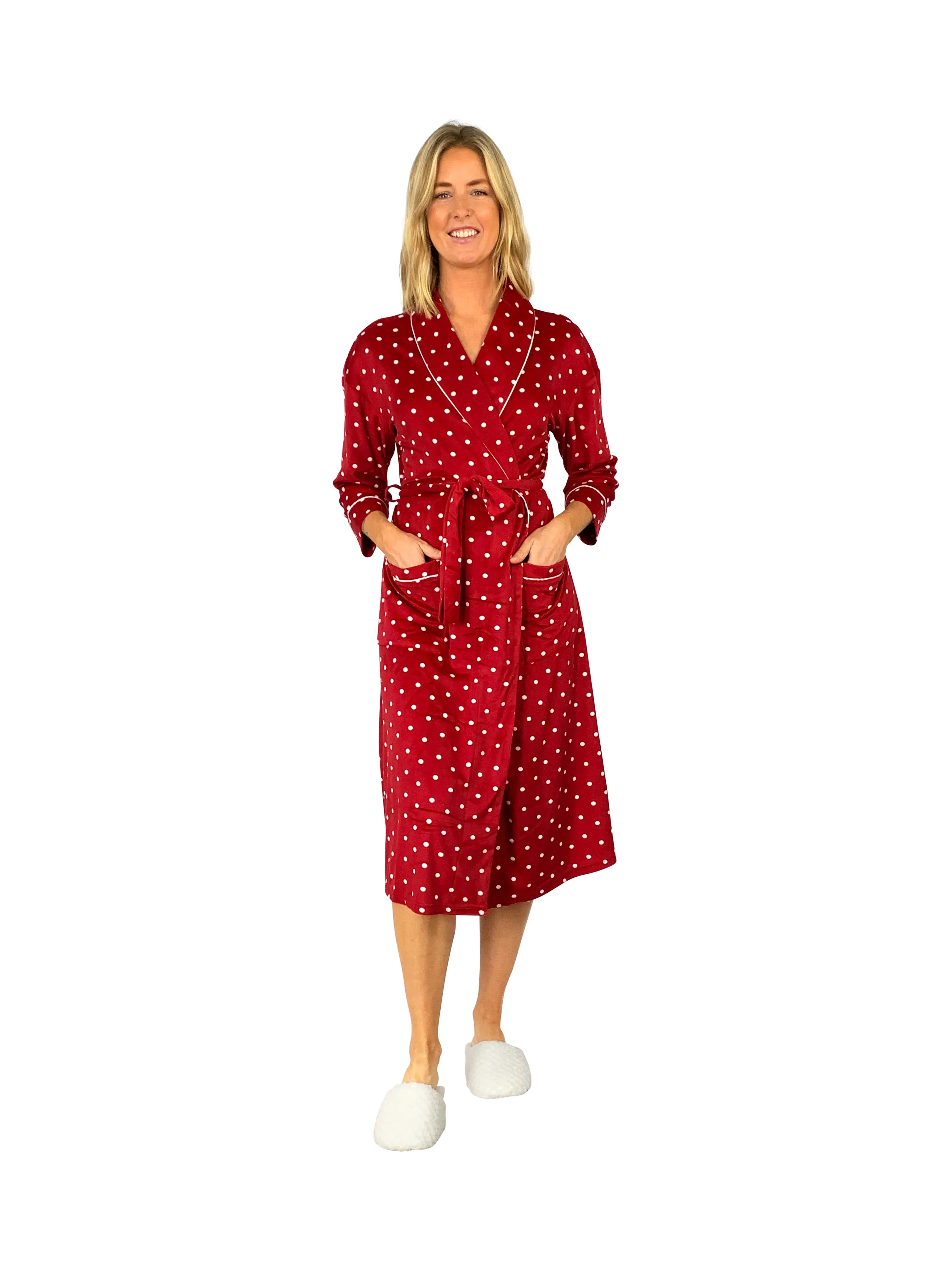 La Cera Silky Sheered Minky Wrap Robe