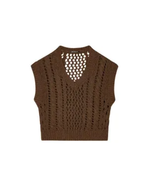 Luisa Cerano Alpaca Chunky Perforated Vest