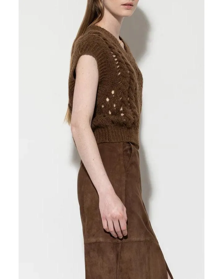 Luisa Cerano Alpaca Chunky Perforated Vest