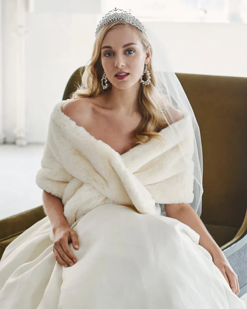 Marionat Bridal Faux Fur Wrap Cape 7111