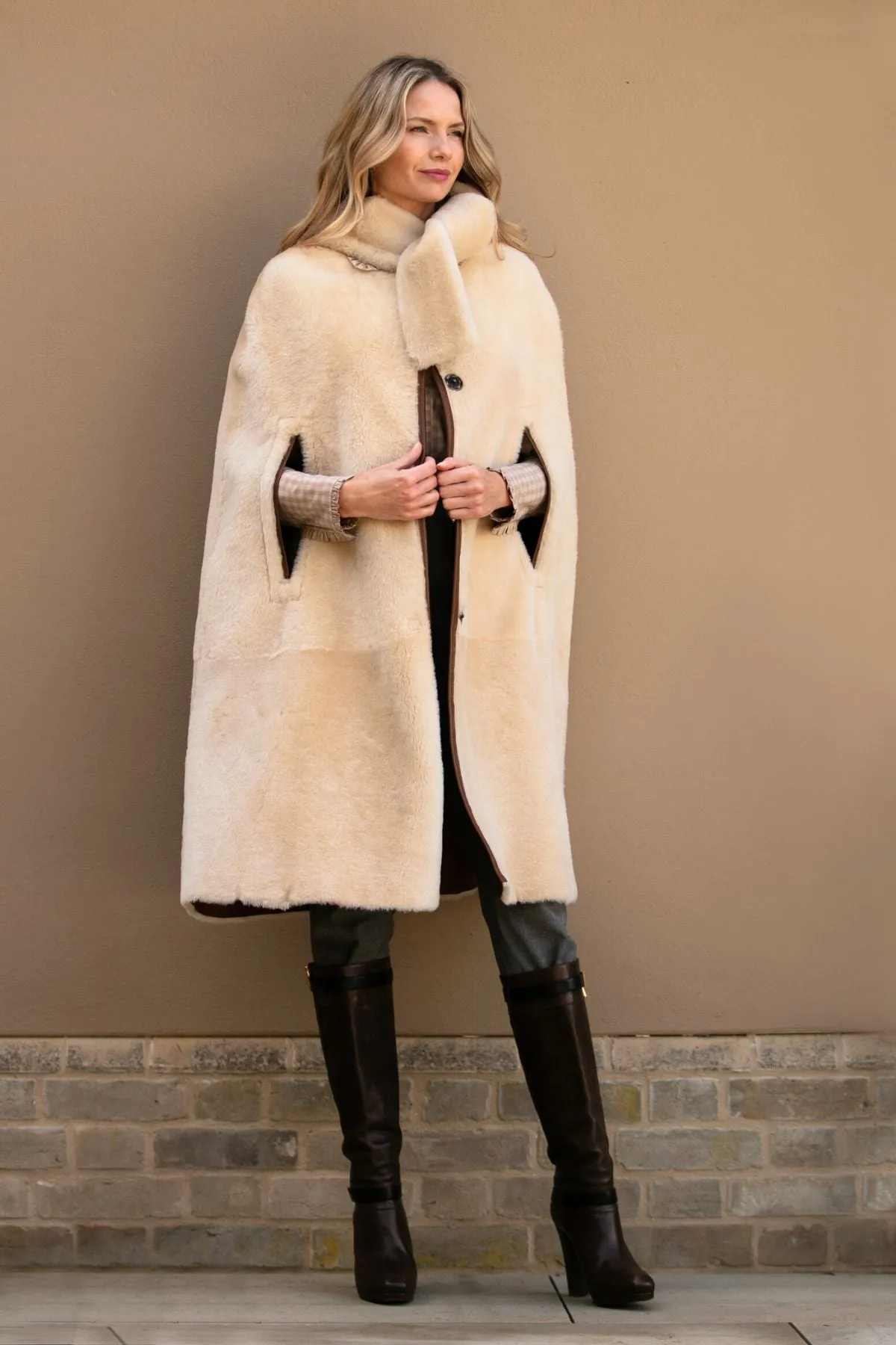 Marlowe Shearling Cape