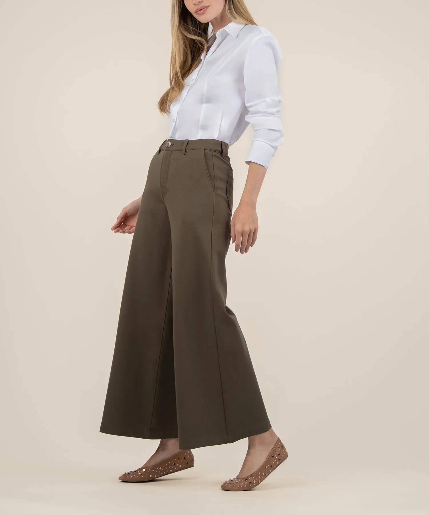 Meg High Rise Wide Leg Twill Trouser