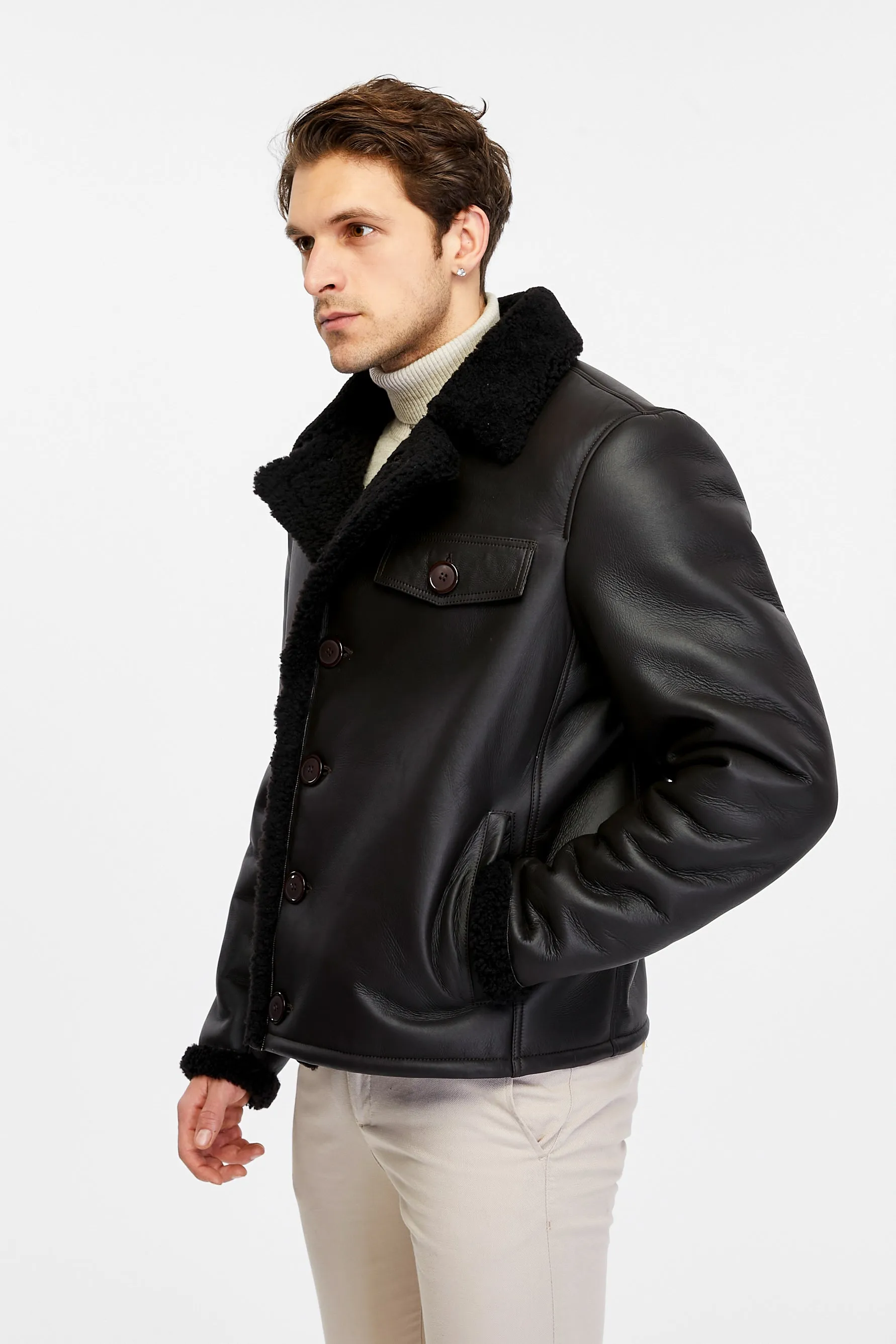 Men's Leather Jacket, Brown