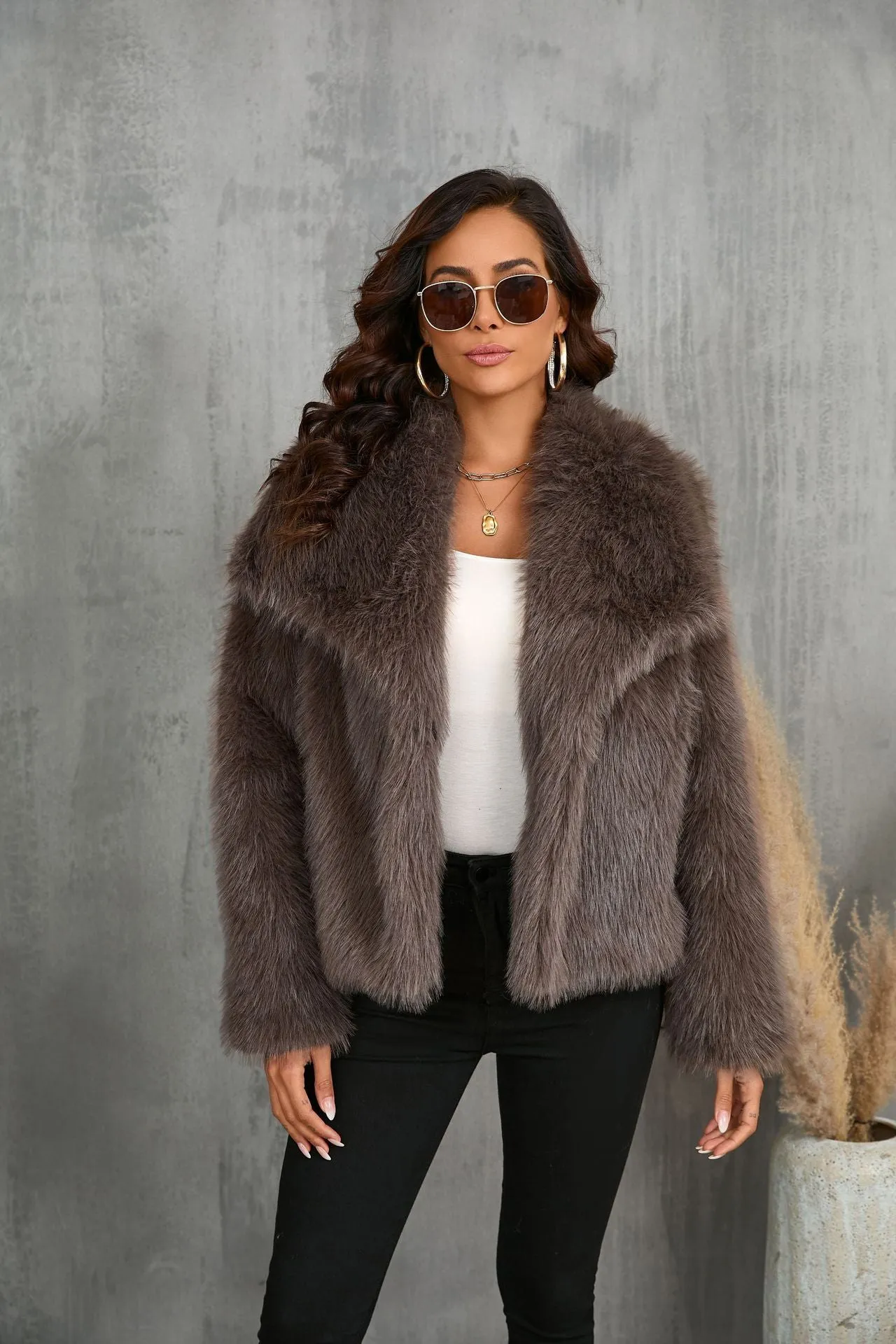 Midnight Luxe Faux Fur Jacket