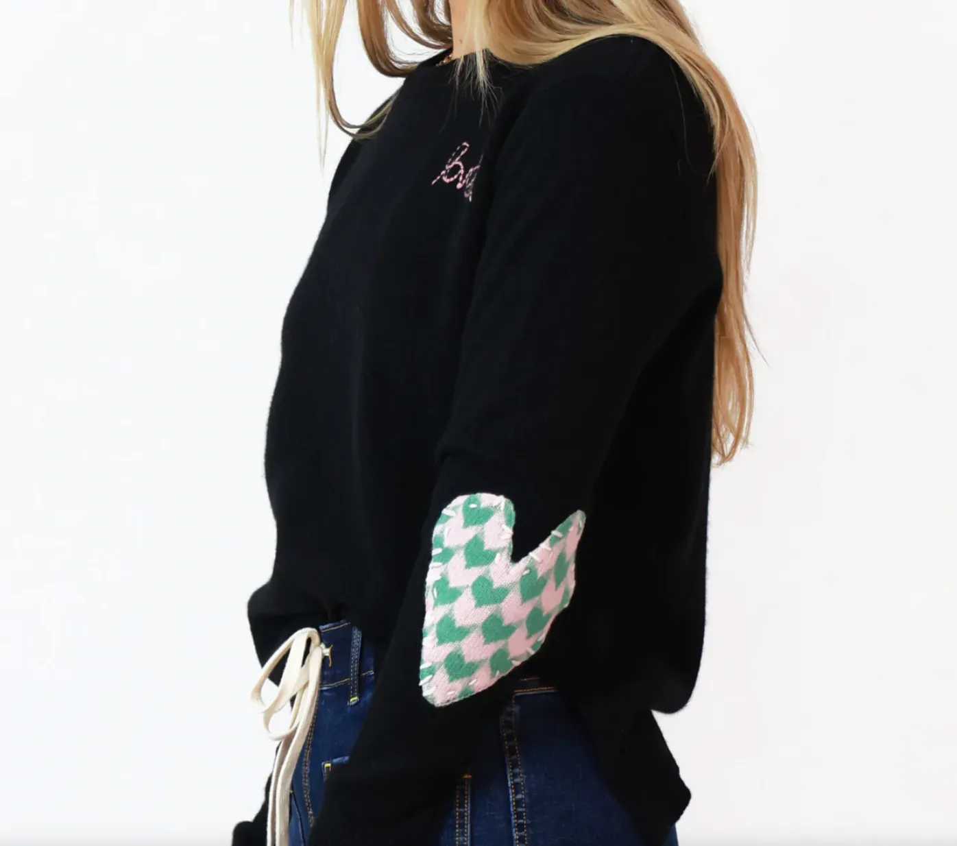 Patchwork Pullover Print Black