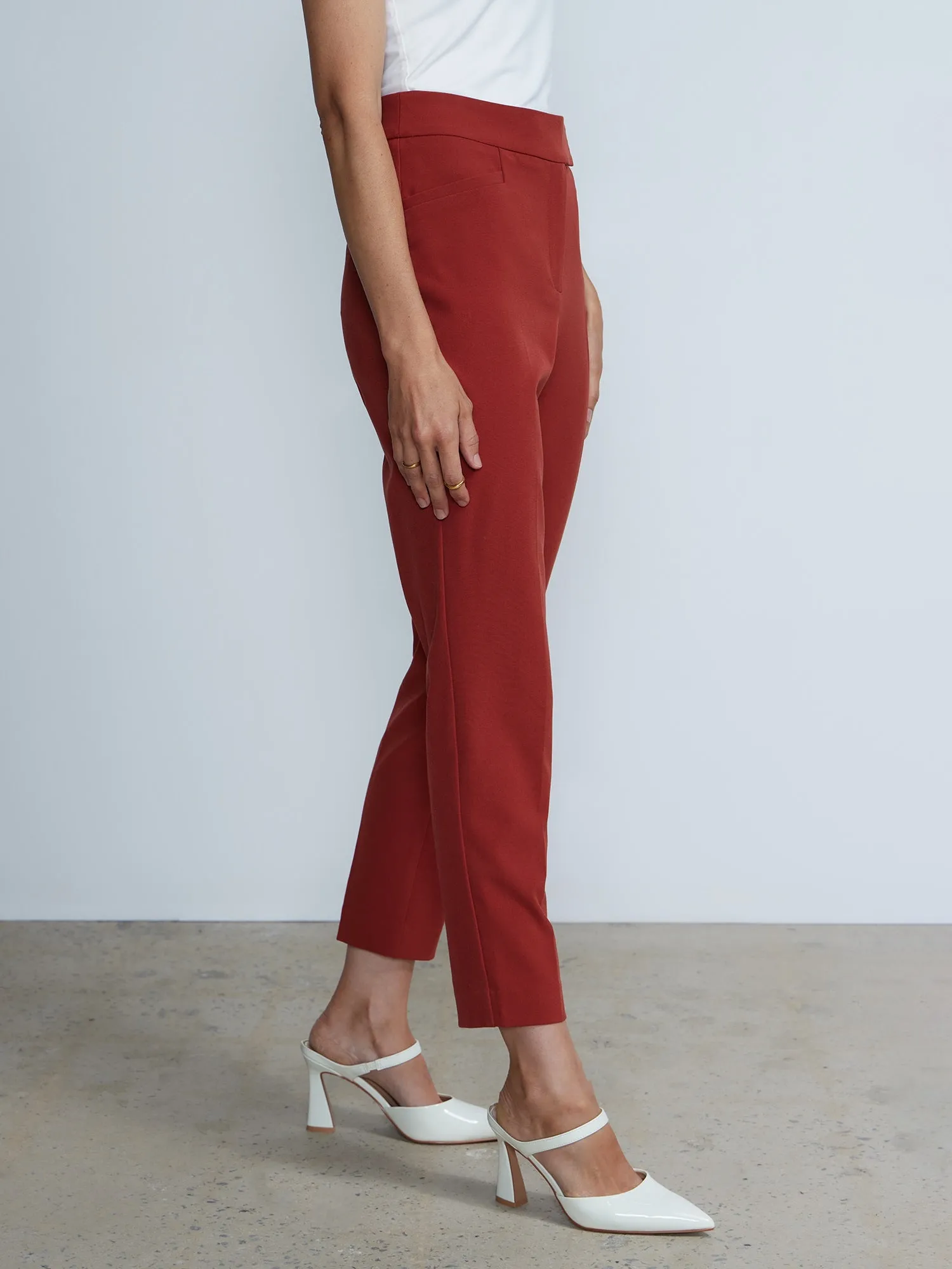 Petite High Rise Straight Leg Pant