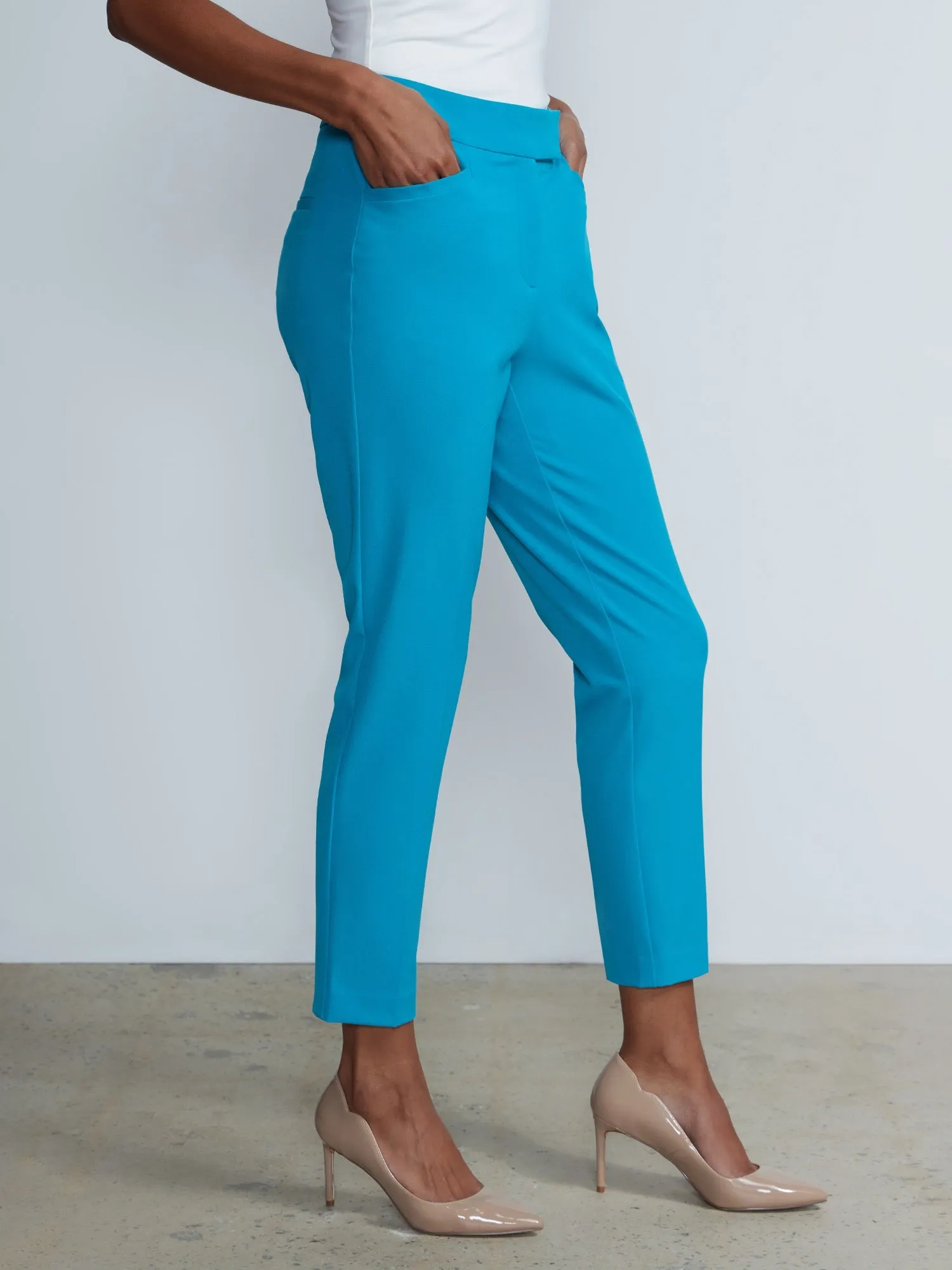 Petite High Rise Straight Leg Pant