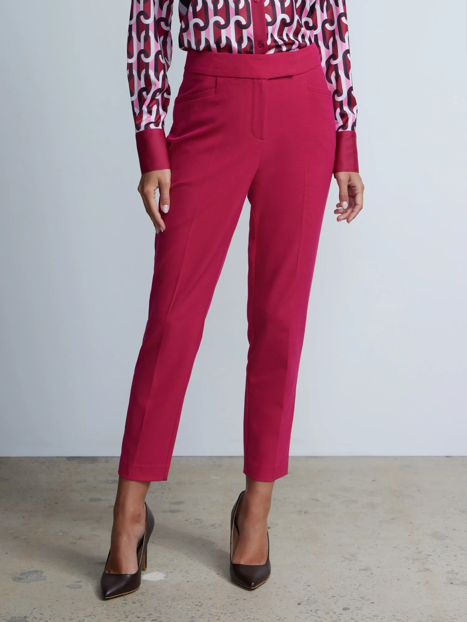 Petite High Rise Straight Leg Pant