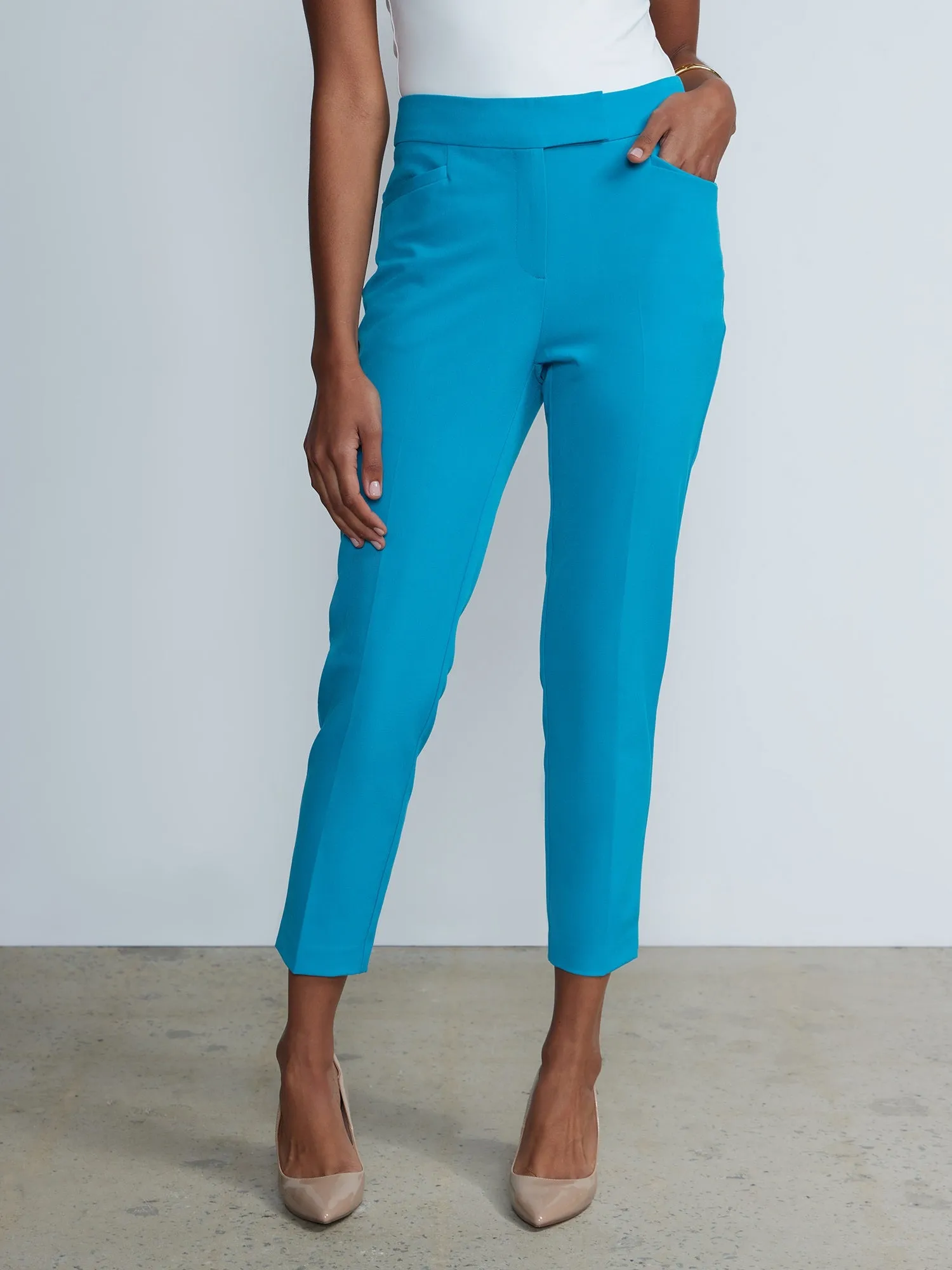 Petite High Rise Straight Leg Pant