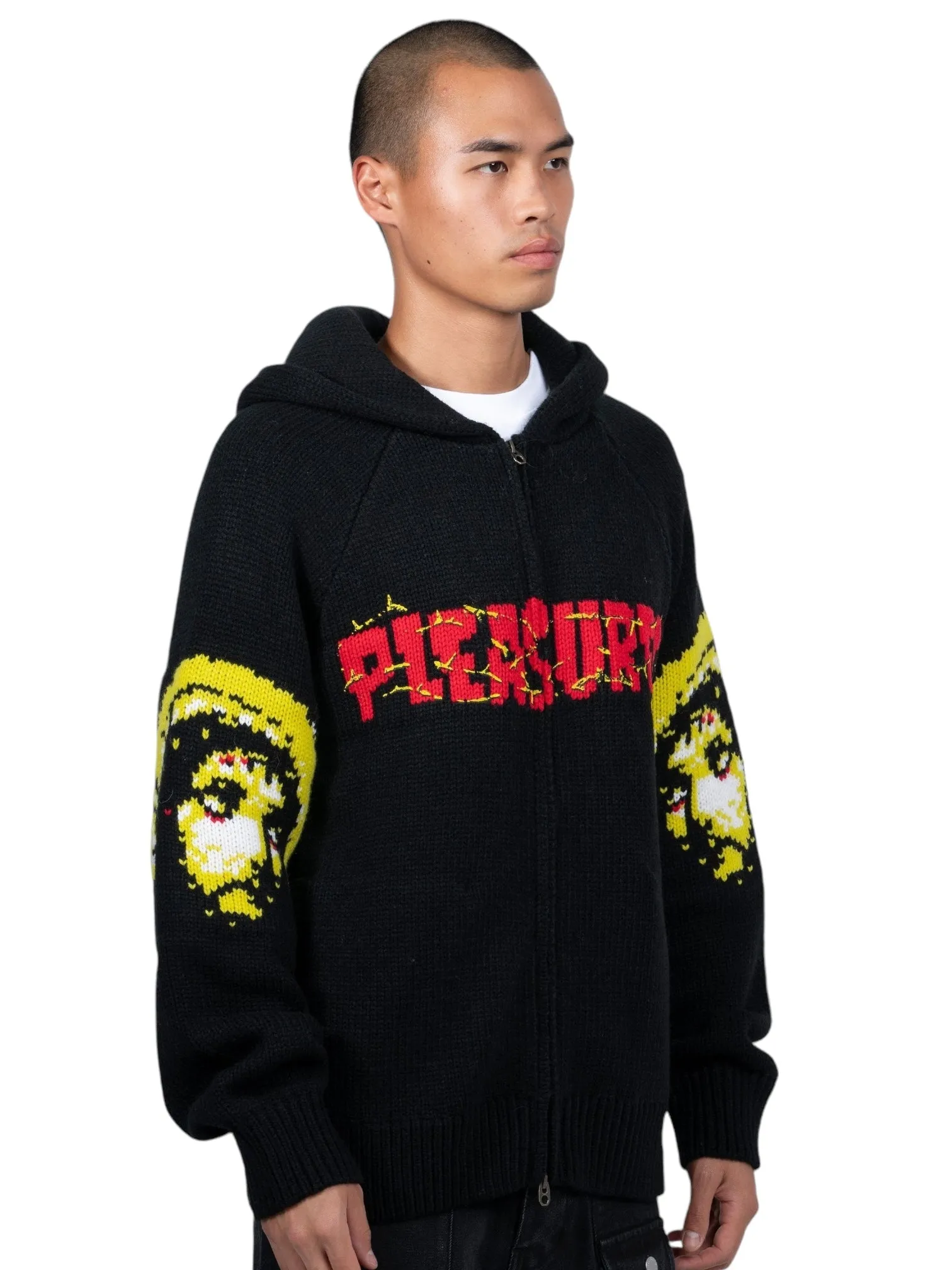 Pleasures Chosen Knitted Hoodie in Black