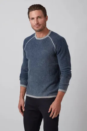 Raffi Reversible Cashmere Crew Blue