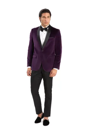 Regency Purple Velvet Shawl Lapel Tuxedo