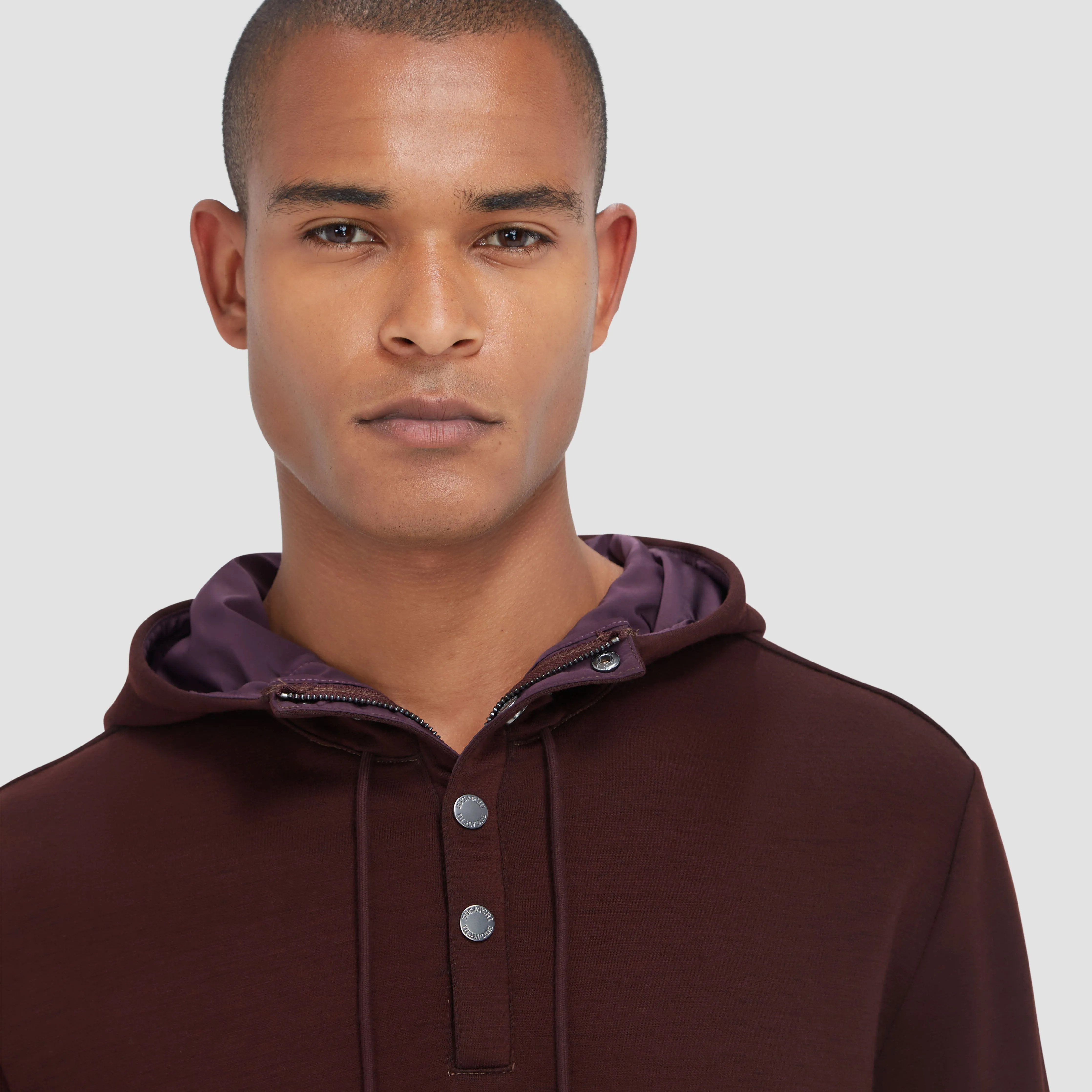 Solid Quarter-Zip Pullover Hoodie