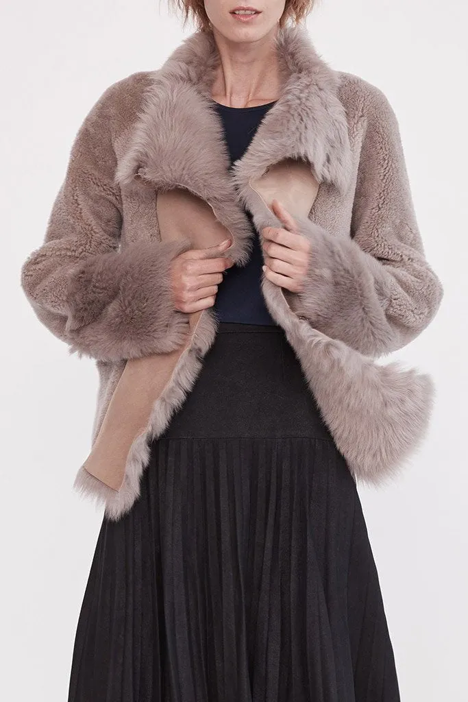 Spring Street Shearling Coat Taupe Shearling