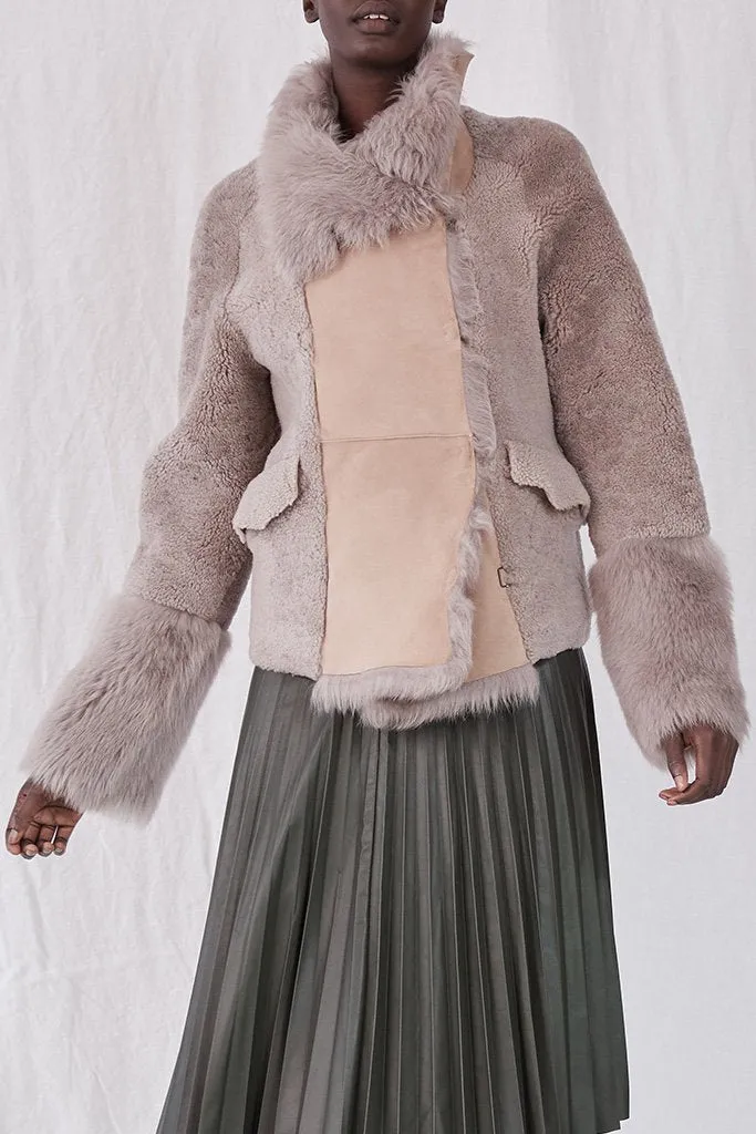 Spring Street Shearling Coat Taupe Shearling