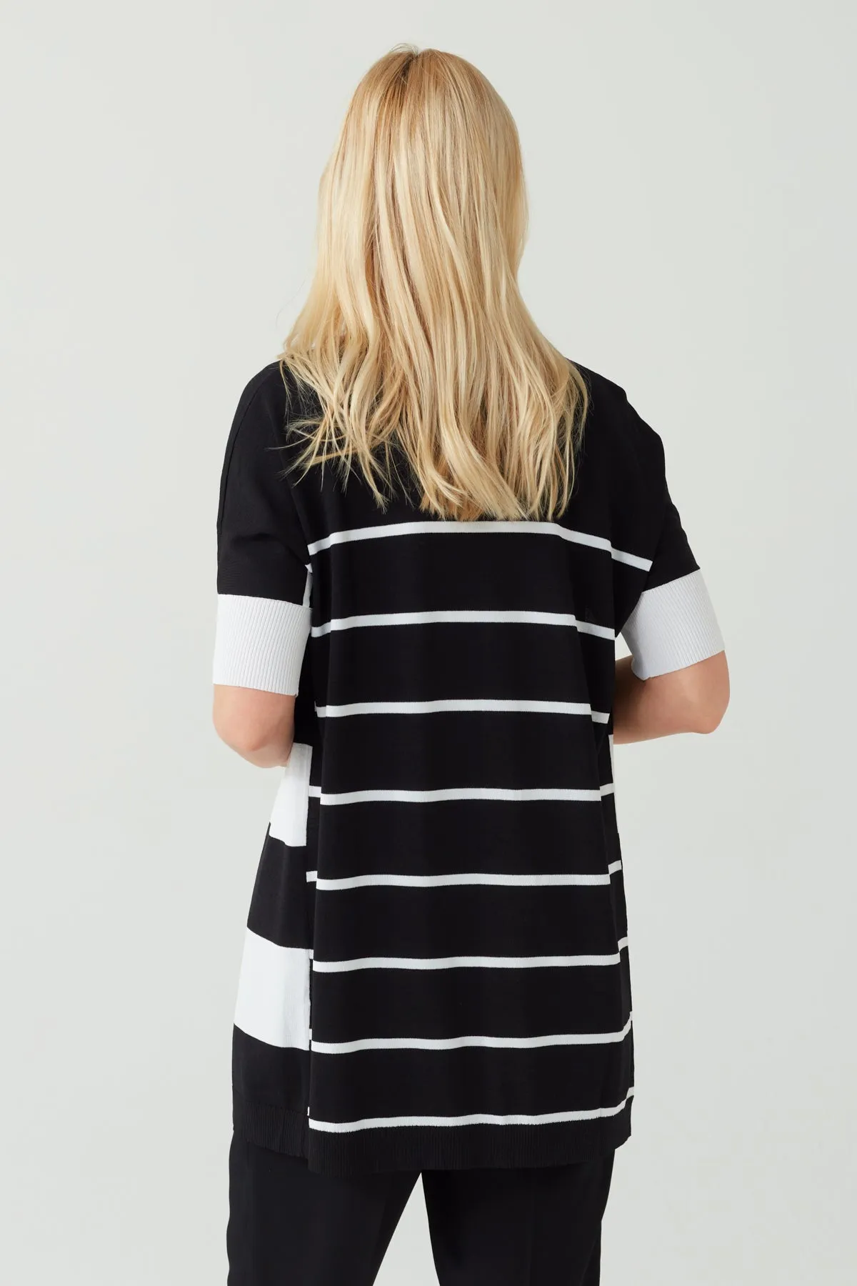 STRIPED LONGLINE CARDIGAN