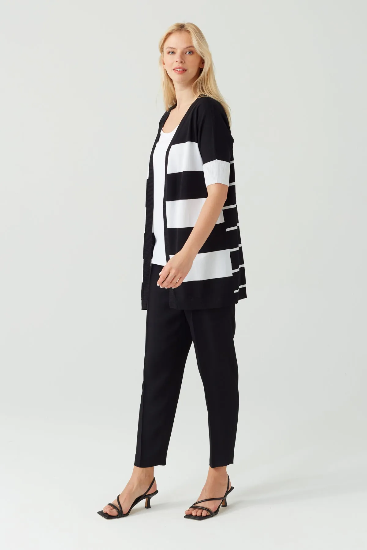 STRIPED LONGLINE CARDIGAN