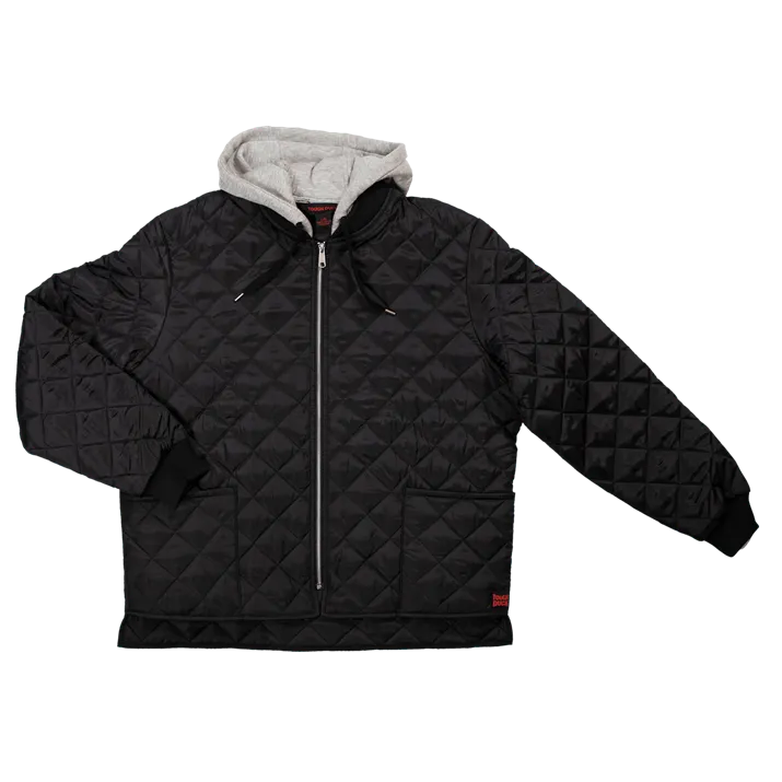 Tough Duck WJ26 Diamond Quilted Insulated Hooded Freezer Jacket, Black. Each