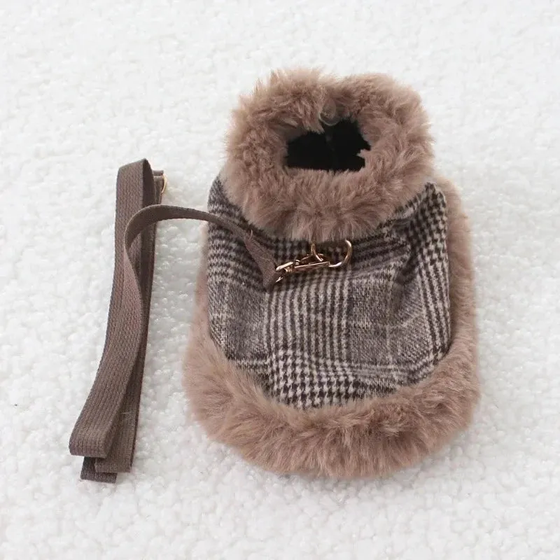 Tres Chic Brown Tweed Dog Coat, Hat & Leash Set