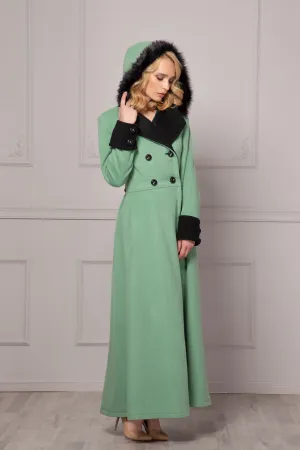 TWO-COLORED MAXI COAT